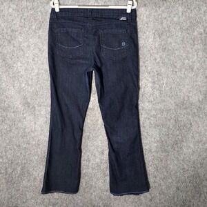 Source Of Wisdom Women Jeans 12 Indigo Dark Wash‎ Cropped Bootcut Embroidered